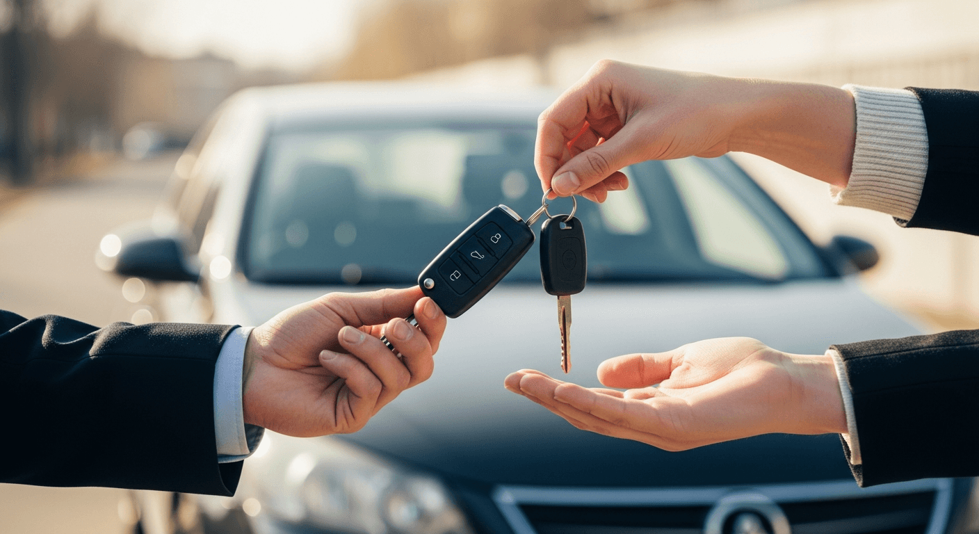 Remise des clés lors de la vente d'une voiture d'occasion