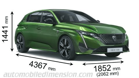 peugeot 308 taille