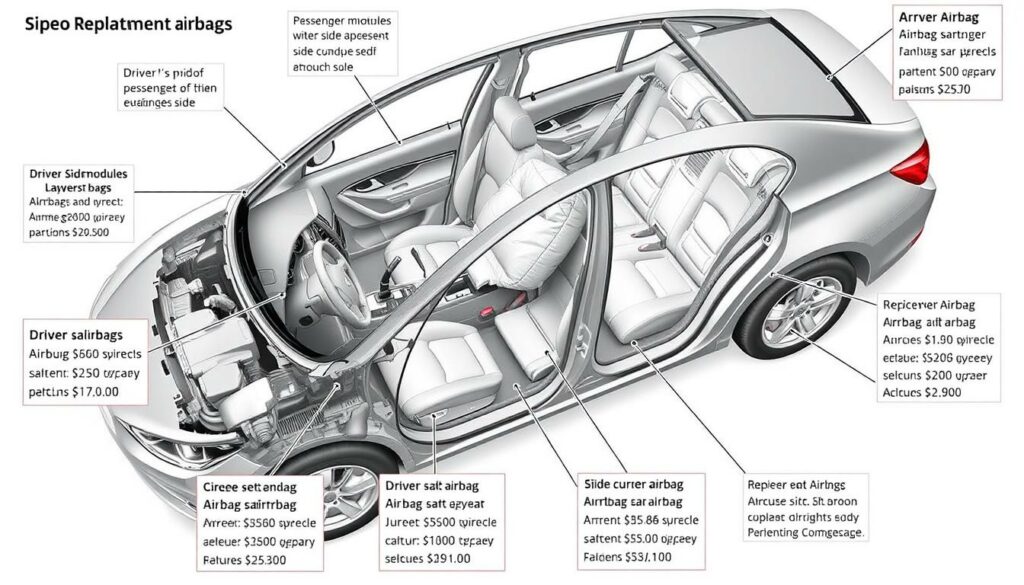 Coûts de remplacement des airbags et éléments associés Coûts de remplacement des airbags et éléments associés